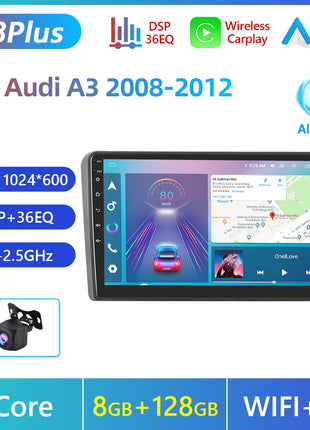 Podofo Android Carplay Car Radio For Audi A3 8P S3 RS3 Sportback 2003-2012 Android Auto 4G Multimedia Navigation autoradio DSP - Riparo82
