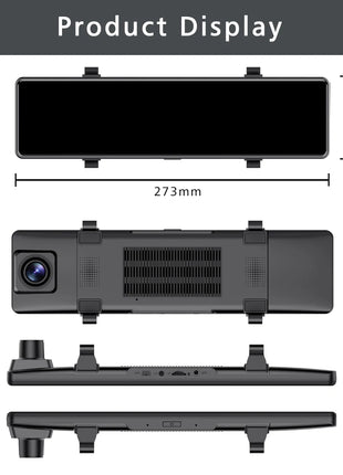 11.26" 4K 2160P Car Dvr Carplay Android Auto Dash Cam GPS WIFI BT FM Stream Rear View Mirror Dashcam Dvrs Camera Drive Recorder - Riparo82
