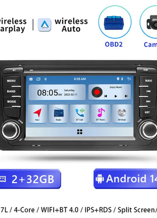 Android 14 AutoRadio For Audi A4 B6 B7 S4 B7 B6 RS4 Seat Exeo 2002-2008 RS4 B7 Radio 2008-2012 Stereo GPS Carplay Car Multimedia - Riparo82