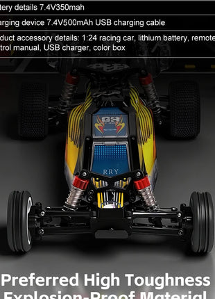 WLtoys 244016 Auto ad alta velocità, proporzionale 1:24, auto RC telecomandate di alta qualità, trazione a due ruote, giocattolo e regalo per ragazzo da corsa