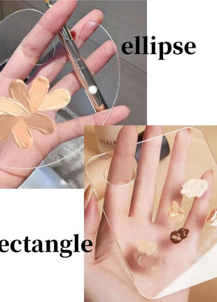 Clear Acrylic Makeup Mixing Palette Portable Multifunction Cosmetic Foundation Art Blending Palette for Eyeshadow Lipstick Nail - Riparo82
