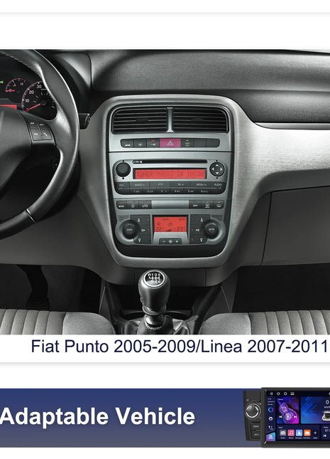 Podofo 7" Car Radio Wireless CarPlay Android Radio For FIAT Punto 2005-20009/Linea 2007-2011 Multimedia GPS FM WIFI BT Autoradio - Riparo82