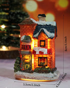 Incandescente inverno decorazione festa di natale mestiere resina di natale luminoso piccola casa ornamento romantico edificio in miniatura del villaggio