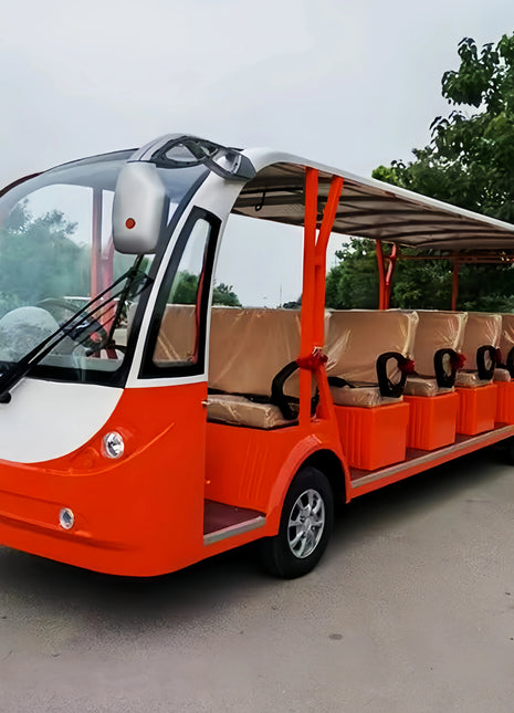 New 18 seater enclosed sightseeing car, electric golf cart for sale, customized solar powered electric sightseeing bus, etc - Riparo82