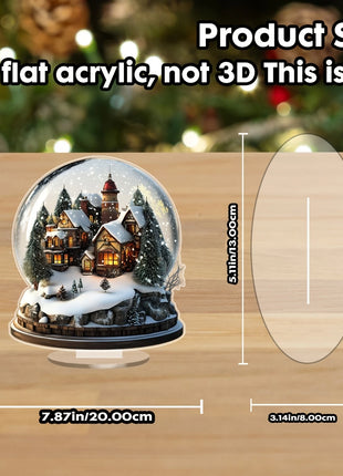 8 pollici 2D colorato casa di neve di Natale decorazione da tavolo in acrilico villaggio di famiglia statua in miniatura regalo a tema casa delle vacanze