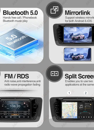 2 Din Car Radio for Seat Ibiza 2009-2013 Audio Multimedia Player CarPlay Android Auto GPS Bluetooth WIFI FM RDS Autoradio - Riparo82