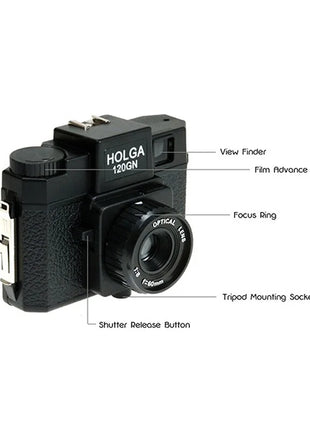 Nuovo Holga 120N Retro Point And Shoot Film Camera Lomo Manuale Prime Film Camera Lomography Lomo Per Kodak Fujifilm nero