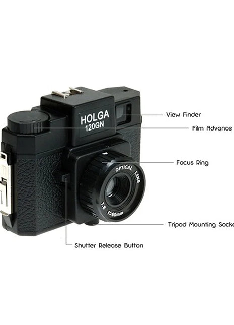 Nuovo Holga 120N Retro Point And Shoot Film Camera Lomo Manuale Prime Film Camera Lomography Lomo Per Kodak Fujifilm nero