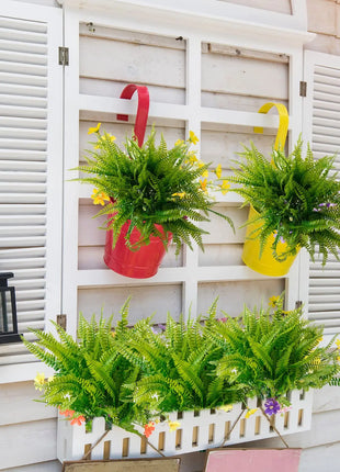 4 Bundles Artificial Plants Fake Boston Ferns Bushes Faux Shrubs  Greenery UV Resistant Plant for Home Garden Outdoor Yard Decor