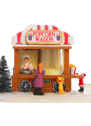 Scena natalizia a LED Villaggio Casa Ornamenti Decorazioni Edificio per feste Ufficio Desktop Decorazione natalizia Musica Casa di popcorn