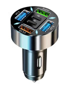 250W 5 Ports Car Charger Fast Charging PD QC3.0 USB C Car Phone Charger Adapter With Voltage For iPhone Samsung Huawei Xiaomi - Riparo82