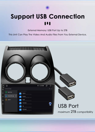 Hizpo 8G+128 AI Voice Car Radio Android Auto Multimedia For Nissan Qashqai J10 2006 2007 2008-2013 Carplay 4G 2din GPS autoradio - Riparo82