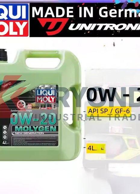 Liqui Moly 0W 20 Molygen Olio motore completamente sintetico Lubrificante motore ad alte prestazioni per auto camion e veicoli ibridi