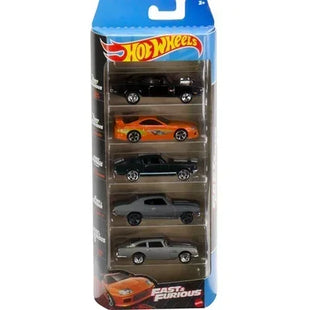 Hot Wheels Set 5 Auto Sportive 1:64 - Pack Modellini Metallo Pista