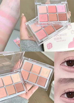 SHAQINUO Six-Color Eyeshadow Palette Matte Earth Colors Brightening Silkworm Pearl Beginner Eyeshadow Comprehensive Palette - Riparo82