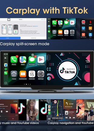 10.26" Wireless Carplay Android Auto Screen Car Radio Multimedia Video Player Rearview Camera Automotive Accessories 5G WIFI FM - Riparo82