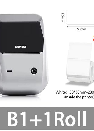 Mini Label Thermal Printer Niimbot B1 Portable Self-Adhesive Printer For Stickers Round Labels Rolls UV Tag Bluetooth Printer - Riparo82