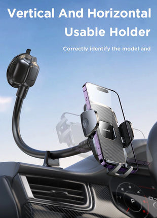 Dashboard Phone Holder for Car【360° Widest View】9in Flexible Long Arm, Universal Handsfree Auto Windshield Air Vent Phone Mount - Riparo82