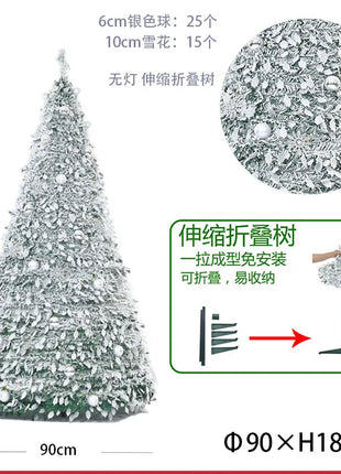 1.5/1.8/2.1M Pieghevole Albero Di Natale Atmosfera Domestica Decorazioni Di Natale Con PVC Floccato Centro Commerciale Ornamento Regali di Capodanno