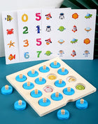 Gioco di scacchi di memoria Montessori 3D puzzle di legno bordo logica giocattolo interazione apprendimento precoce giocattoli educativi per bambini bambini mini - riparo82