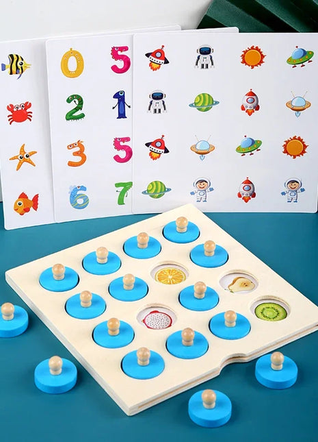 Gioco di scacchi di memoria Montessori 3D puzzle di legno bordo logica giocattolo interazione apprendimento precoce giocattoli educativi per bambini bambini mini - riparo82