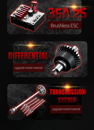 Teeggi 16101 /16102 PRO 1:16 Auto RC ad alta velocità con luce LED Drift 70KM/H 4WD RC Off-Road Car Monster Truck Giocattolo per i regali del capretto