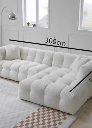 Divano Modulare a Fila Dritta con Design Divisibile, Morbido Divano in Pile Berber, Comodo Divano per Soggiorno, Accessori per Arredamento Casa e Appartamento