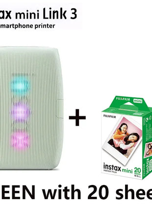 Stampante originale Fujifilm Instax Mini Link 2/Link 3 Stampanti per fotocamere Instax (20/40 fogli di pellicola bianca Instax Mini)