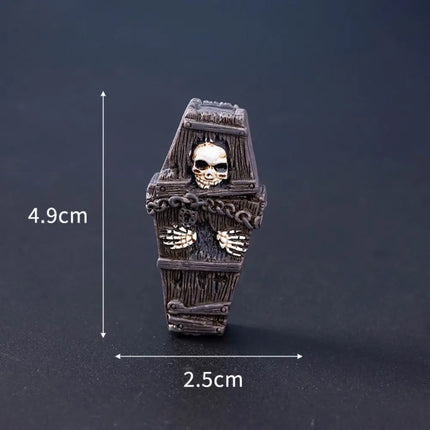 Halloween small ornaments horror skull pumpkin wizard resurrection ghost festival doll resin crafts desktop ornaments