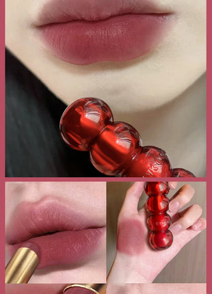Matte Velvet Lipstick Cute Gourd Shape Easy To Wear Solid Lip Gloss Waterproof Non-stick Cup Lip Tint Korea Makeup Cosmetics - Riparo82