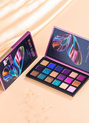 Butterfly 18 Color Eyeshadow Palette, Natural Matte Shimmer Metallic Satin Finish Eyeshadow, Charming Nude Makeup  Tray - Riparo82