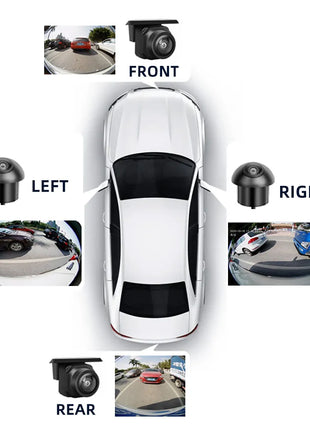 360° panoramic camera 720P HD rear/front/left/right view lens 360 panoramic accessories car android radio - Riparo82