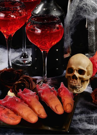 10pcs Fake Fingers Realistic Severed Horror Prank Scary Lifelike Bloody Halloween Props Haunted House Party Supplies Dark Red - Riparo82