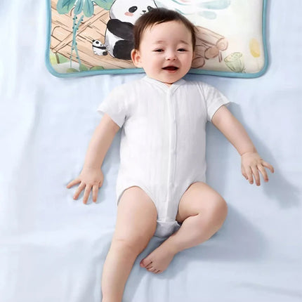 Children Sleeping Pillow For 0-6Y Kids Cartoon Panda Pillows Summer Breathable Cool Ice Silk Pillows Baby Bedding