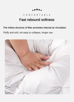95% Goose Down Pillow White Cotton PillowCover Rectangle Bedroom Sleep 5-Star Hotel Pillow Low-Mid-high Pillows for Sleeping - Riparo82
