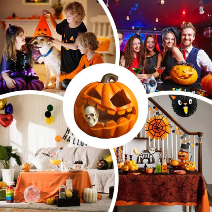 Halloween Pumpkin Lamp Pumpkin Skeleton Lights Halloween Sculpture Ornament Decoration Garden Outdoor Indoor Party Home Decor