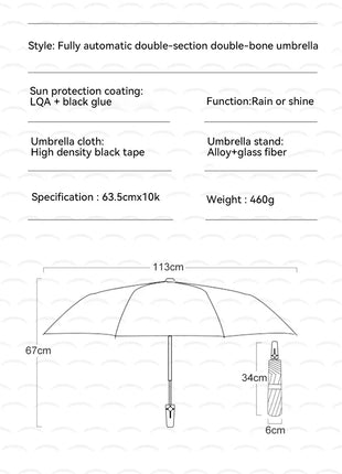 Xiaomi 12 Bone Fully Automatic Umbrella Extra Large Reinforced Wind-resistant Rain-resistant Dual-purpose UV-resistant Mijia - Riparo82