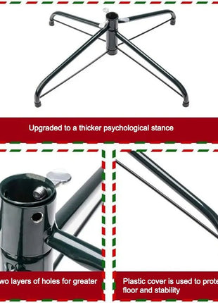 Base per supporto per albero di Natale in metallo resistente Robusto supporto per albero di Natale rotante Base per albero di Natale artificiale Accessorio per albero di Natale - riparo82