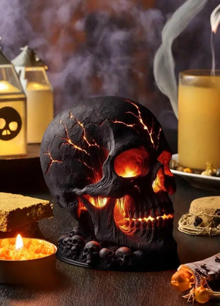 Desk Lamp Halloween Skull Lamp Skull Desk Lamp with Spooky Led Light for Halloween Party Mantel Decoration Unique Room Accent - Riparo82