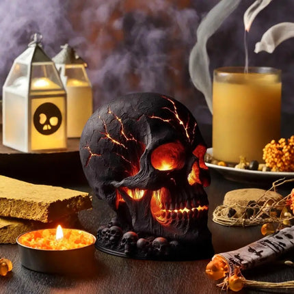 Desk Lamp Halloween Skull Lamp Skull Desk Lamp with Spooky Led Light for Halloween Party Mantel Decoration Unique Room Accent