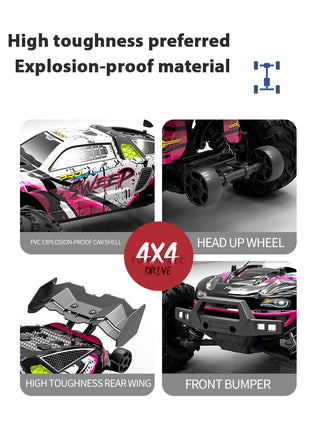 Teeggi 16101 /16102 PRO 1:16 Auto RC ad alta velocità con luce LED Drift 70KM/H 4WD RC Off-Road Car Monster Truck Giocattolo per i regali del capretto