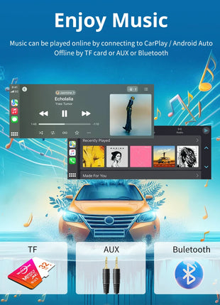 11.26 inch IPS Touch Screen Multimedia Video Player Portable 4K DVR Wireless CarPlay/Android Auto Dual Lens Driving Recorder - Riparo82