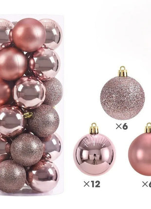 24 pezzi 6 cm grandi decorazioni con palline di Natale appese ornamenti pendenti per albero di Natale decorazioni per feste a casa di Natale 2026 accessorio di Capodanno - riparo82