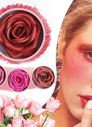 2pc Petal Blush Palette set with brush,Highgloss Contouring Cream Contour Makeup Rouge for Women Beauty Cosmetics Makeup Palette - Riparo82