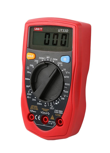 UNI-T UT33D Pocket Multimeter Digital Professional AC DC Ammeter Voltmeter Resistance Tester Multi Meter - Riparo82