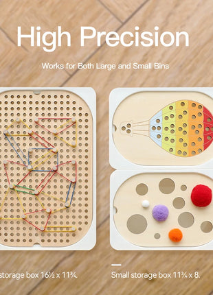 Tavolo sensoriale Montessori per bambini Vassoio sensoriale in legno per bambini Giocattoli per l'educazione precoce del bambino Apprendimento del bordo del movimento fine Regalo - riparo82