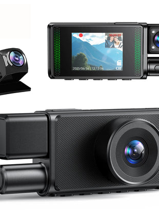 4K WiFi Dash Cam Front and Rear 2’’ Display Mini Car Camera 3 Channel Car DVR Camera with IR Night Vision Support 24H Parking - Riparo82
