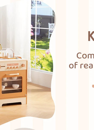 Robotime Cucina da gioco in legno Set da gioco da cucina per bambini Lavatrice Lavastoviglie Set da gioco da cucina per bambini Regalo per ragazzi e ragazze Caramello - riparo82
