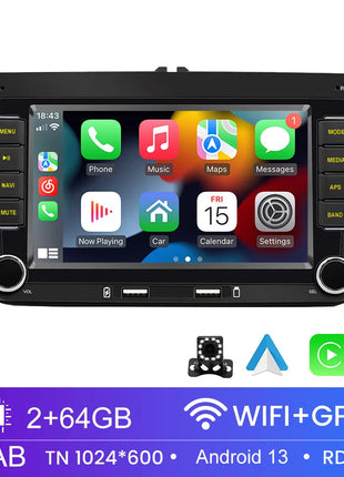 2 Din Car Radio Android 13 Car Multimedia Player GPS WiFi Carplay For Volkswagen Skoda Octavia golf 5 6 touran passat polo Jetta - Riparo82