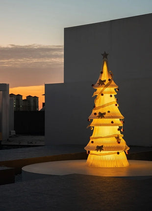 Natale grande ornamento per albero di Natale 2 m di altezza pieghevole in carta bianca decorazione per albero di Natale finestra ornamento luminoso